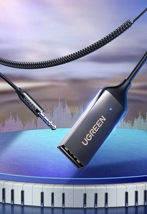Ugreen Odbiornik dźwięku adapter audio Bluetooth 5.3 USB-3,5 mm mini jack (czarny) UGREEN