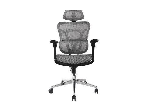 Wyposażenie Ergonomiczne Krzesło Biurowe + Zagłówek/Podłokietniki Szare Lite Sprzedaż Detaliczna EQUIP