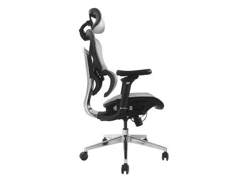 Wyposażenie Ergonomiczne Krzesło Biurowe + Zagłówek/Podłokietniki Szare Lite Sprzedaż Detaliczna EQUIP
