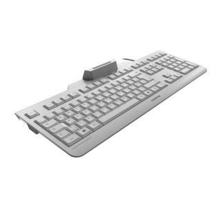 Klawiatura CHERRY SECURE BOARD 1.0 - z NFC - USB - Szwajcaria - Przełącznik kluczykowy: CHERRY LPK - Biały/Szary Cherry