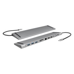 LogiLink UA0373 - Przewodowy - USB 3.2 Gen 1 (3.1 Gen 1) Type-C - 100 W - 3,5 mm - 10,100,1000 Mbit/s - Aluminiowy LogiLink