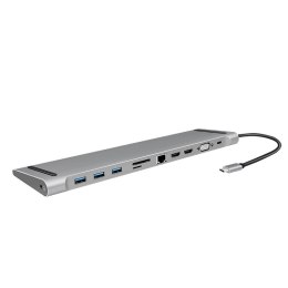 LogiLink UA0373 - Przewodowy - USB 3.2 Gen 1 (3.1 Gen 1) Type-C - 100 W - 3,5 mm - 10,100,1000 Mbit/s - Aluminiowy LogiLink