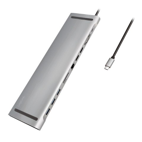 LogiLink UA0373 - Przewodowy - USB 3.2 Gen 1 (3.1 Gen 1) Type-C - 100 W - 3,5 mm - 10,100,1000 Mbit/s - Aluminiowy LogiLink