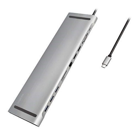 LogiLink UA0373 - Przewodowy - USB 3.2 Gen 1 (3.1 Gen 1) Type-C - 100 W - 3,5 mm - 10,100,1000 Mbit/s - Aluminiowy LogiLink