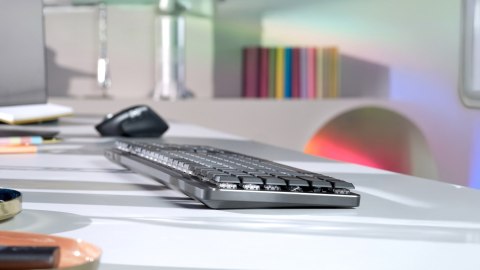 Logitech MX Mechanical klawiatura Biuro RF Wireless + Bluetooth QWERTZ Niemiecki Grafitowy, Szary CLIVET