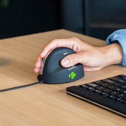 Ergonomiczna mysz dla praworęcznych R-Go Pele HE USB duża czarna/srebrna retail No name