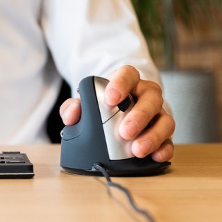 R Go Tools R-Go Pele HE ergonomisch links USB mittel juodas/silb retail No name