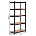 Regał metalowy magazynowy 180x90x40 cm do garażu piwnicy 5 półek 875 kg ModernHome ModernHome