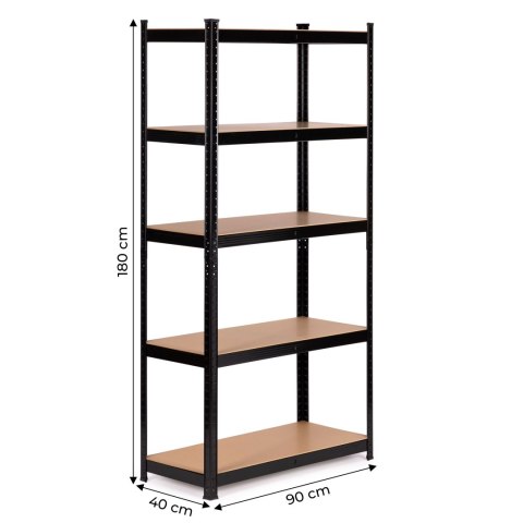 Regał metalowy magazynowy 180x90x40 cm do garażu piwnicy 5 półek 875 kg ModernHome ModernHome