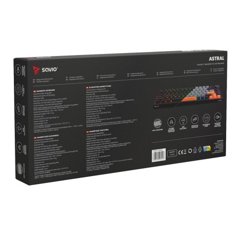SAVIO KLAWIATURA MAGNETYCZNA ASTRAL BLACK OUTEMU WHITE JADE RGB SAVIO