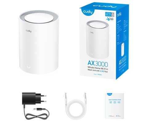Cudy M3000 Dual-band (2.4 GHz/5 GHz) Wi-Fi 6 (802.11ax) Czarny, Czerwony 1 Wewnętrzny CUDY