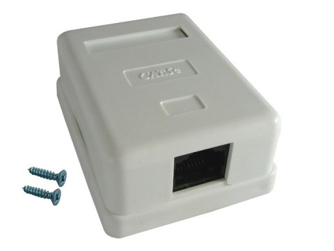 Puszka natynkowa cat5e 1x RJ-45 UTP zatrzaskowa