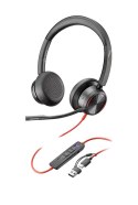 Zestaw słuchawkowy POLY Blackwire 8225 Stereo 8X225AA USB-C z certyfikatem Microsoft Teams + przejściówka USB-C/A POLY