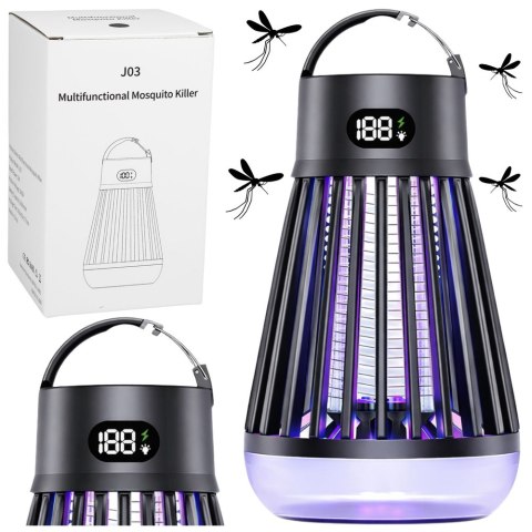 Elektryczna Lampka Owadobójcza Na Komary Światło UV Czarna LEAN