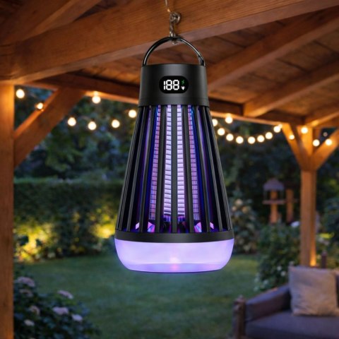 Elektryczna Lampka Owadobójcza Na Komary Światło UV Czarna LEAN