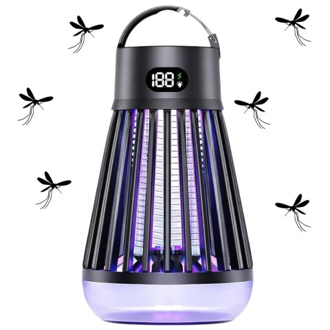 Elektryczna Lampka Owadobójcza Na Komary Światło UV Czarna LEAN
