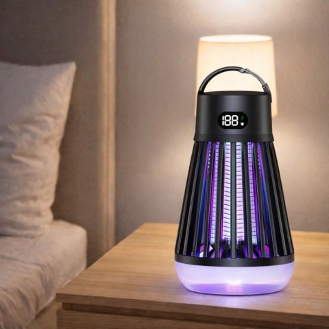 Elektryczna Lampka Owadobójcza Na Komary Światło UV Czarna LEAN