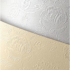 KARTON OZDOBNY A4/220g FLORAL KREMOWY (20)