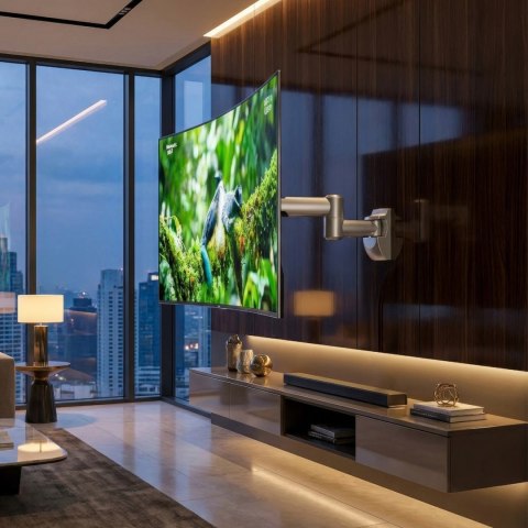 Uchwyt do telewizora lub monitora 23-42" 30 kg uniwersalny Maclean MC-503A S srebrny max vesa 200x200