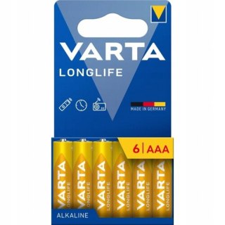 BATERIE ALKALICZNE VARTA R3 (AAA) LONGLIFE 6szt NEW VARTA