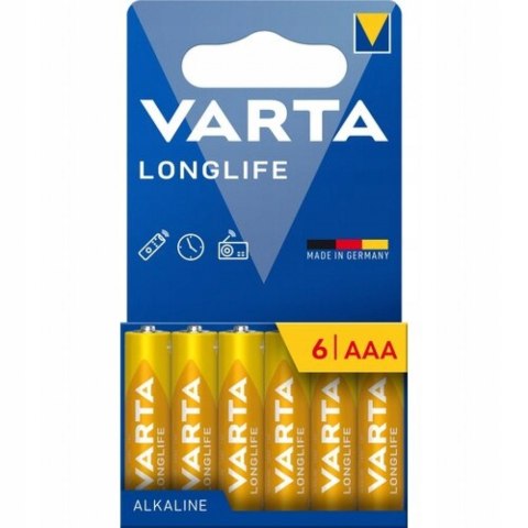 BATERIE ALKALICZNE VARTA R3 (AAA) LONGLIFE 6szt NEW VARTA