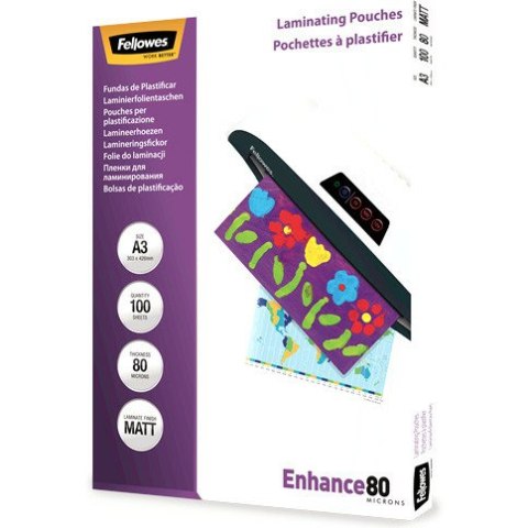 Folia laminacyjna Fellowes A4/80µm matowa (100)