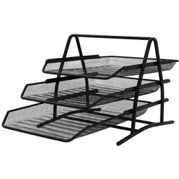 Zestaw 3 półek na dokumenty Q-Connect metalowy czarny