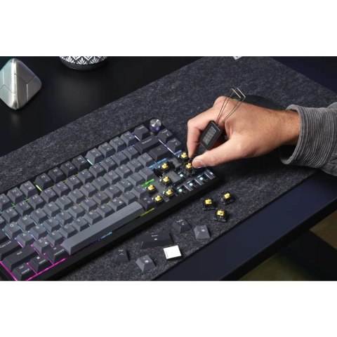 Bezprzewodowa klawiatura gamingowa Corsair Gaming K65 Plus 75% RGB, MLX RED - Czarny, Szary No name