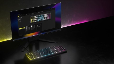 Klawiatura CORSAIR Tas K55 CORE BLACK RGB, Gumowa kopuła, Mechaniczna, USB Corsair