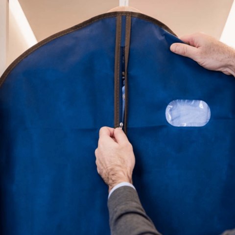 BLUE niebieski organizer na płaszcz 65x135cm Kamai Ordinett