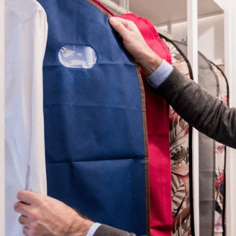 BLUE niebieski organizer na płaszcz 65x135cm Kamai Ordinett