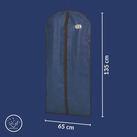 BLUE niebieski organizer na płaszcz 65x135cm Kamai Ordinett