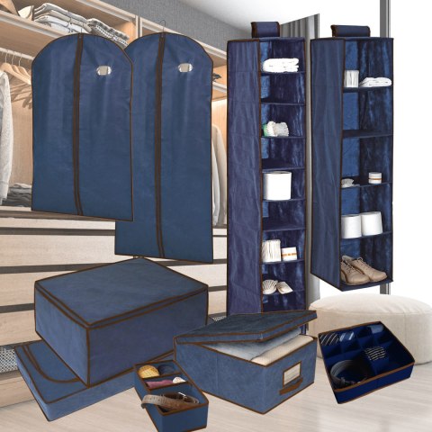 BLUE niebieski organizer na płaszcz 65x135cm Kamai Ordinett
