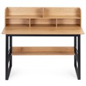 Biurko komputerowe 120x60 cm nadstawka 5 półek jasny dąb loftowe ModernHome ModernHome