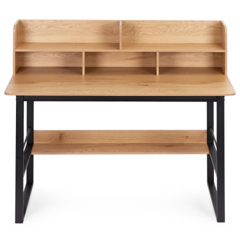 Biurko komputerowe 120x60 cm nadstawka 5 półek jasny dąb loftowe ModernHome ModernHome