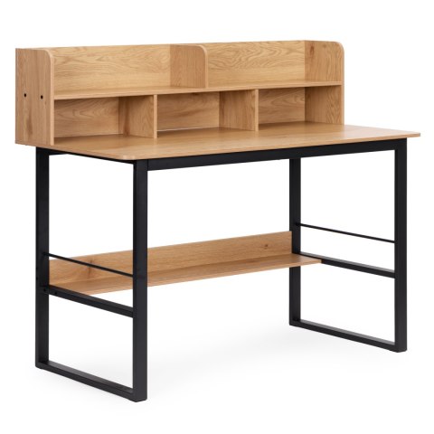 Biurko komputerowe 120x60 cm nadstawka 5 półek jasny dąb loftowe ModernHome ModernHome