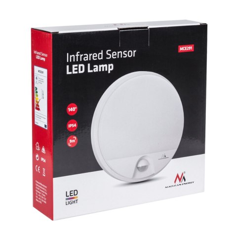 Lampa LED z sensorem ruchu MCE291 W biała Maclean
