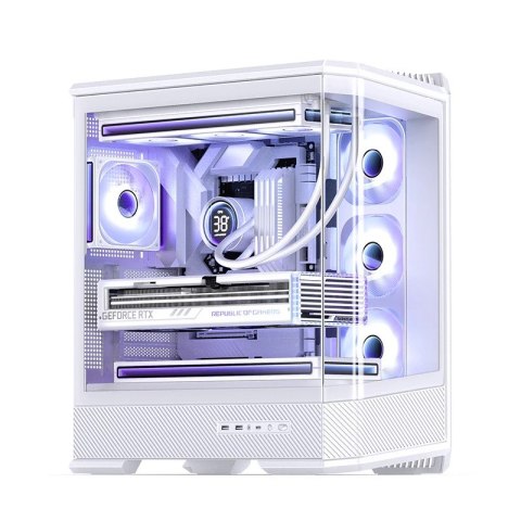 Obudowa PC Jonsbo D400, Midi Tower, ATX, Szkło Hartowane - biała Jonsbo