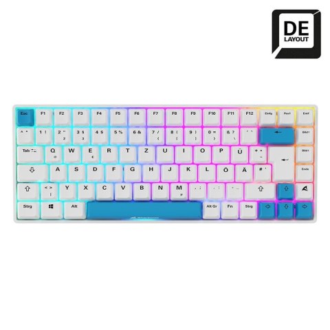 Sharkoon SKILLER SGK50 S3 PBT klawiatura Gaming USB QWERTZ Niemiecki Biały Skullcandy