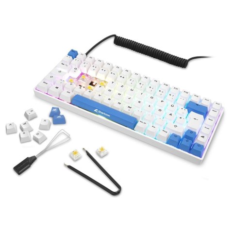 Sharkoon SKILLER SGK50 S3 PBT klawiatura Gaming USB QWERTZ Niemiecki Biały Skullcandy