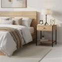 Szafka nocna z szufladą i półką stolik kawowy jasny dąb loftowy ModernHome ModernHome