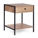Szafka nocna z szufladą i półką stolik kawowy jasny dąb loftowy ModernHome ModernHome