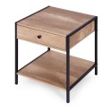 Szafka nocna z szufladą i półką stolik kawowy jasny dąb loftowy ModernHome ModernHome
