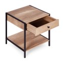 Szafka nocna z szufladą i półką stolik kawowy jasny dąb loftowy ModernHome ModernHome
