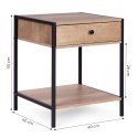 Szafka nocna z szufladą i półką stolik kawowy jasny dąb loftowy ModernHome ModernHome