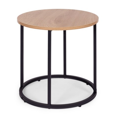 Zestaw stolików kawowych 2 szt. okrągłe jasny dąb loftowe ModernHome ModernHome