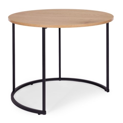 Zestaw stolików kawowych 2 szt. okrągłe jasny dąb loftowe ModernHome ModernHome