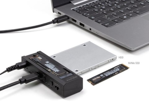 Delock - Kontroler pamięci - Funkcja klonowania - 2.5", 3.5", M.2 (6.4 cm, 8.9 cm) - Karta M.2 (PCIe NVMe i SATA) / SATA SSD - U DELOCK