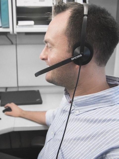 Koss Słuchawki CS200 USB Przewodowy Mikrofon Nauszny Czarny Koss