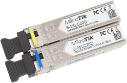 MikroTik Para modułów SFP S-3553LC20D (S-35LC20D 1.25G SM 20km T1310nm/R1550nm + S-53LC20D 1.25G SM 20km T1550nm/R1310nm) No name